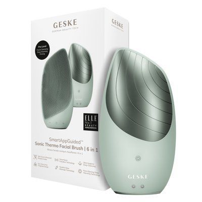 Електронна звукова термо щітка для обличчя GESKE Sonic Thermo Facial Brush 6в1 green HB0085 фото