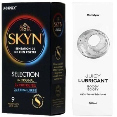 Набор Лубрикант Satisfyer Boogy Booty 300мл + Skyn ​​Selection 9 шт. SOS12716 фото