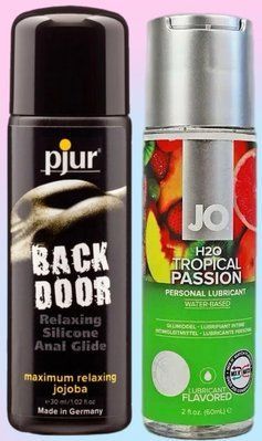 Набір лубрикантів pjur backdoor anal Relaxing jojoba silicone 30 мл + System JO Tropical Passion (60 мл) LB704 фото