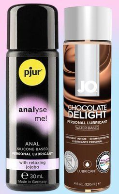 Набір лубрикантів pjur analyse me! Relaxing jojoba silicone 30 мл + System JO H2O &mdash; Chocolate Delight (120 мл) LB604 фото