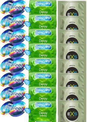 Набір 24 шт 𝐎𝐍𝐄 𝐔𝐥𝐭𝐫𝐚𝐅𝐞𝐞𝐥 + Delay Infinity + EXS Snug Fit SOS7451 фото