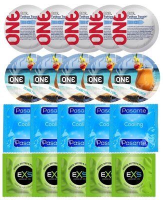 Набор 20 шт ONE Tattoo Touch + ONE Island Punch + Pasante Cooling + EXS EXTREME 3 в 1 SOS7251 фото
