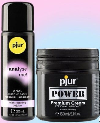 Набір лубрикантів pjur analyse me! Relaxing jojoba silicone 30 мл + pjur POWER Premium Cream 150 мл LB555 фото