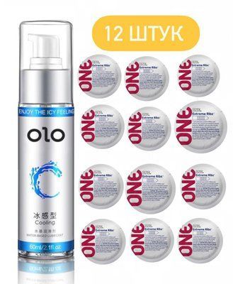 Набор из 12 шт ONE Extreme Ribs + Подарок Лубрикант охлаждающий OLO 60 мл SOS1302 фото