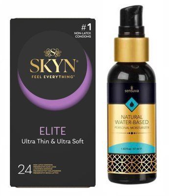 SKYN Elite 24 шт та Лубрикант Sensuva Natural Water-Based 57 мл SOS502 фото
