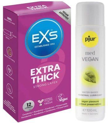 Комплект EXS Extra Safe (12 шт) + Pjur MED Vegan Glide 100 мл SOS13567 фото
