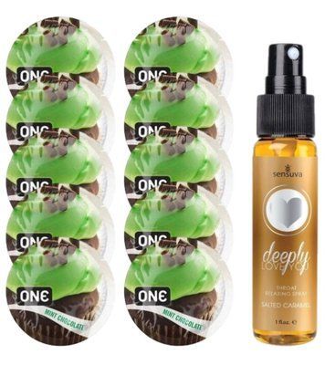 Комплект ONE Mint Chocolate 10 шт + Sensuva Deeply Love You Salted Caramel (29 мл) SOS13868 фото