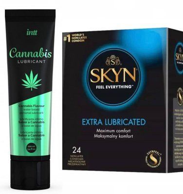 SKYN Extra Lube 24 шт та Лубрикант Intt Cannabis 100 мл SOS202 фото