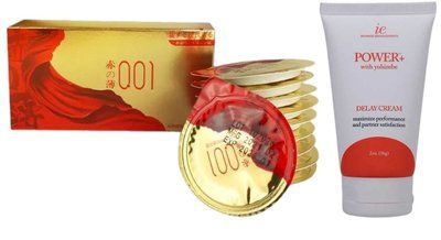 10шт. Olo Red Gold+Крем-пролонгатор Doc Johnson Power+ with Yohimbe Delay Cream For Men, 56 г SOS6647 фото