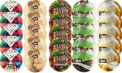 Набір з 25 шт One Extreme ribs + ONE 𝐕𝐀𝐍𝐈𝐒𝐇 + ONE Tattoo Touch + Mint Chocolate + ONE Banana Split SOS8245 фото