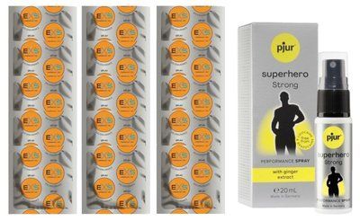 Комплект: EXS Delay 15 шт + Пролонгатор pjur Superhero Strong Spray 20 мл SOS11109 фото