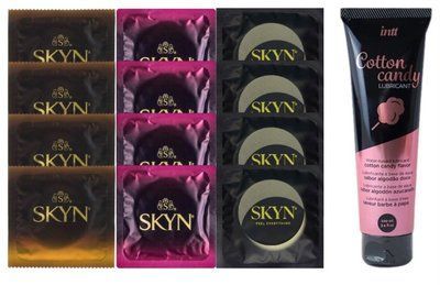 Комплект: Смазка Intt Cotton Candy (100 мл) + 12 шт SKYN SOS10406 фото