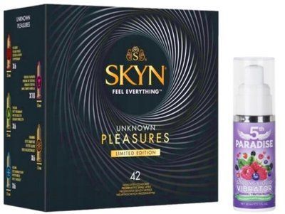 Набор из SKYN Pleasures (42 шт) + Жидкий вибратор 5th Paradise Liquid Vibrator &mdash; Красные ягоды (30 мл) SOS10056 фото