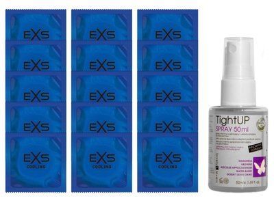 Комплект EXS Cooling 15 шт + Lovely Lovers TightUP Spray 50 мл SOS14569 фото