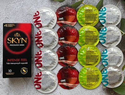 Набір 26 штук Skyn Intense Feel + ONE Extreme Ribs, Pleasure Plus, Flavor Waves, Glowing Pleasures SOS2298 фото
