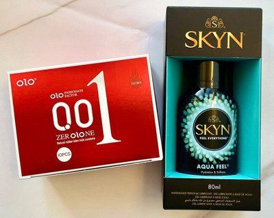 Набір OLO збуджуючі з розігріваючим ефектом 001 (червоні) 10 шт + Лубрикант на водній основі SKYN AQUA FEEL, 80 мл SOS1202 фото
