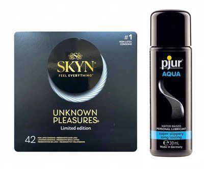 Суперсет SKYN Unknown Pleasures+ 42 шт та Лубрикант Pjur Aqua 30 мл sos113 фото