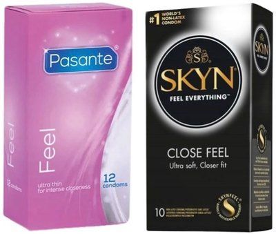 Набор с SKYN Close Feel пачка 10 штук + Pasante Sensitive Feel (12 шт) SOS8048 фото