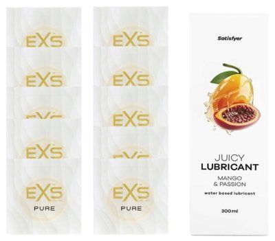 Набір: EXS Pure 10 шт. + Лубрикант Satisfyer Mango & Passion 300 мл SOS11209 фото