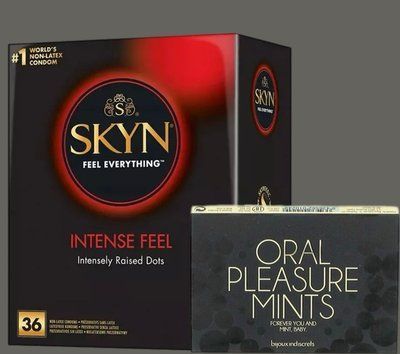 Комплект Skyn ​​Intense feel 36 штук + Мятные конфеты Bijoux Indiscrets Oral Pleasure Mints &ndash; Peppermint SOS5364 фото
