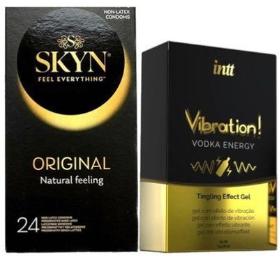 Набор из SKYN ORIGINAL 24 шт. + Жидкий вибратор Intt Vibration Vodka (15 мл) SOS10006 фото