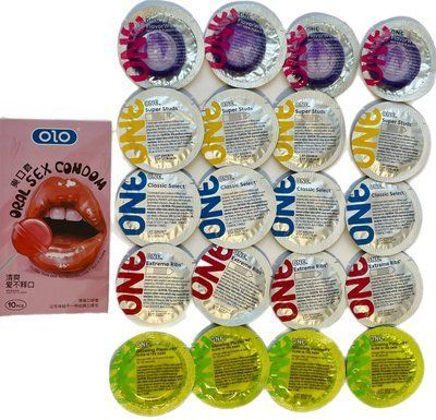 Набор с 30 шт - ONE Super Studs, Classic Select, Extreme Ribs, Glowing Pleasures, Flavor Waves та OLO oral SOS1351 фото