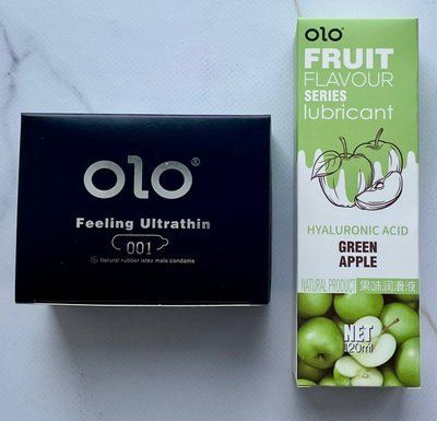 Комплект OLO Feeling Ultrathin 001 10 шт + Гель-лубрикант яблуко 120 мл OLO SOS3698 фото