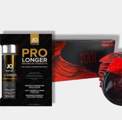 OLO RedBlack 10 шт + Пролонгатор JO Prolonger Spray with Lidocaine (60 мл) SOS6020 фото