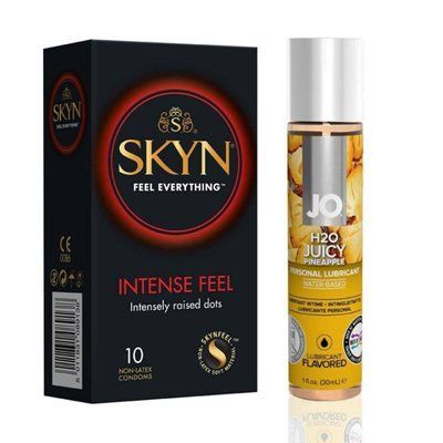 10 шт SKYN Intense Feel + Лубрикант System JO H2O &mdash; Juicy Pineapple (30 мл) SOS4804 фото