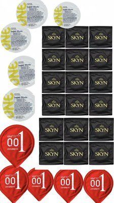 Комплект: SKYN Original 18 шт. + 𝐎𝐍𝐄 𝐒𝐮𝐩𝐞𝐫 𝐒𝐭𝐮𝐝𝐬 5 шт. + OLO збуджуючі 5 шт. SOS11261 фото