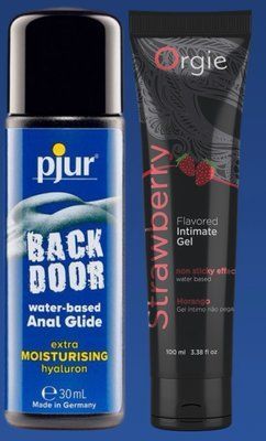 Набір лубрикантів pjur backdoor Comfort water glide 30 мл + LUBE TUBE полуниця, 100 мл ORGIE LB407 фото