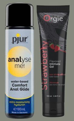 Набір лубрикантів pjur analyse me! Comfort water glide 100 мл + LUBE TUBE полуниця, 100 мл ORGIE LB1007 фото