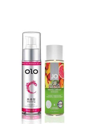 Набір - Лубрикант OLO Warming 60 мл (зігріваючий) та Лубрикант System JO H2O &mdash; Tropical Passion 60 мл LB21 фото