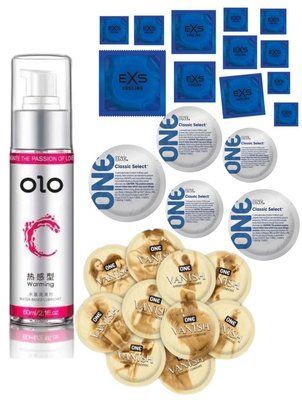 Комплект 27 шт One Vanish, Classic и EXS Cooling - Лубрикант согревающий OLO 60 мл SOS3399 фото