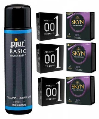 Набір 18 шт SKYN Elite - OLO Feeling Ultrathin + Лубрикант pjur Basic waterbased 100 мл SOS4148 фото