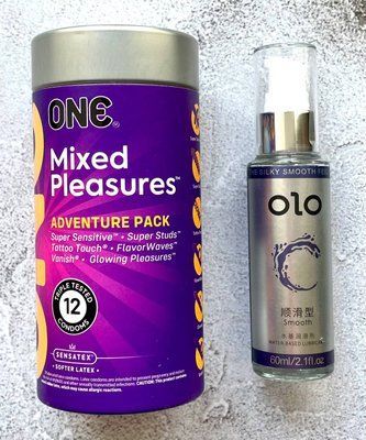 Набір ONE Mixed Pleasures (12 штук) + Лубрикант "olo smooth" 60 мл SOS2349 фото