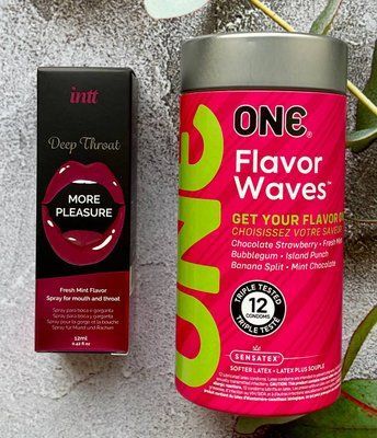 Комплект ONE Flavor Waves (12 шт) + Спрей Intt Deep Throat Oral Spray (12 мл) SOS2399 фото