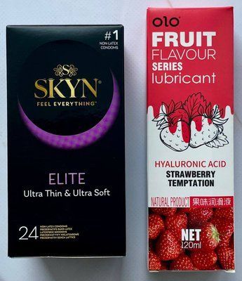 Комплект SKYN Elite, 24 шт + Гель-лубрикант клубничный 120 мл OLO SOS3649 фото