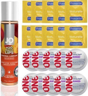 набор 20 шт Pasante + ONE + System JO H2O Peachy Lips (30 мл) SOS4693 фото