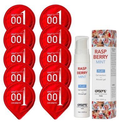 Комплект OLO 001 (червоні) 10 шт + EXSENS Kissable Raspberry Mint 15 мл SOS14219 фото