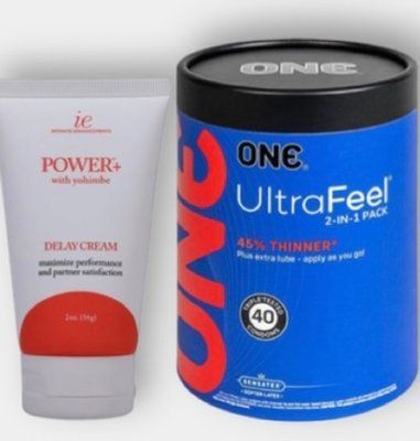 ONE Ultra Feel 40 шт - Пролонгатор Doc Johnson Power Delay Cream 56 г SOS6271 фото