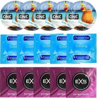 Набор 15 шт ONE Island Punch + Pasante Cooling + EXS Extra Thick SOS7152 фото