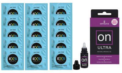 Комплект EXS Air Thin 15 шт + Sensuva ON Ultra Drops, 5 мл SOS14800 фото