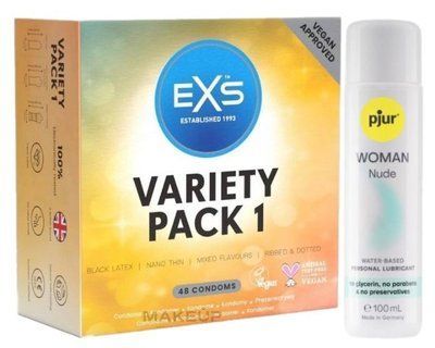 Набір EXS Variety pack 1 (48 шт) + pjur Woman Nude 100 мл SOS13418 фото