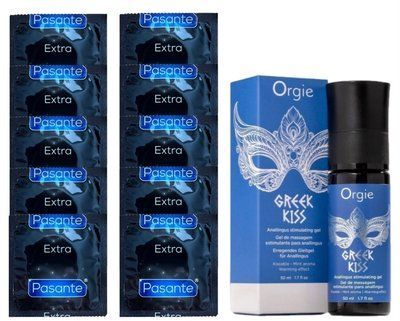 Комплект Pasante Extra Safe 10 шт + Orgie Greek Kiss (50 мл) SOS14169 фото
