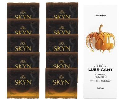 Комплект SKYN passion daiquiri 10 шт. + Лубрикант Satisfyer Juicy Lubricant Playful Pumpkin 300 мл SOS12618 фото