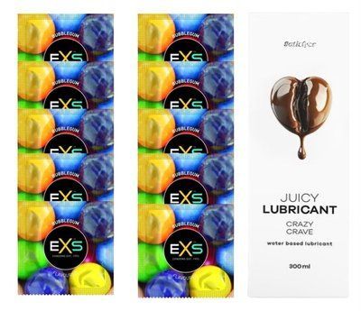 Комплект: EXS BUBBLEGUM 10 шт. + Лубрикант Satisfyer Crazy Crave 300 мл SOS11464 фото