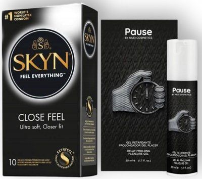 Набор из SKYN Close Feel (10 шт) + Пролонгатор PAUSE &mdash; Nuei, 50 мл SOS8947 фото