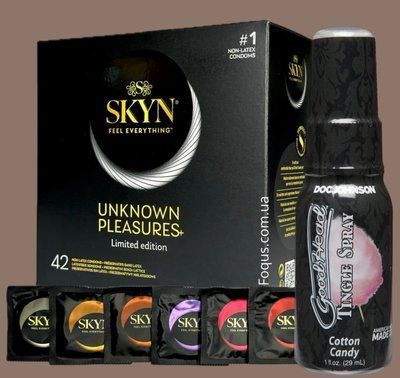 Набір SKYN Pleasures, 42 шт-6 видів + Спрей Doc Johnson GoodHead Tingle Spray - Cotton Candy (29 мл) SOS5163 фото