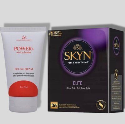 SKYN Elite, 36 шт + Пролонгатор Doc Johnson Power Delay Cream 56 г SOS5265 фото
